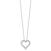 14k White Gold 3 carat Lab Grown Diamond VS/SI+ G+ Complete 18 inch Heart Pendant Necklace